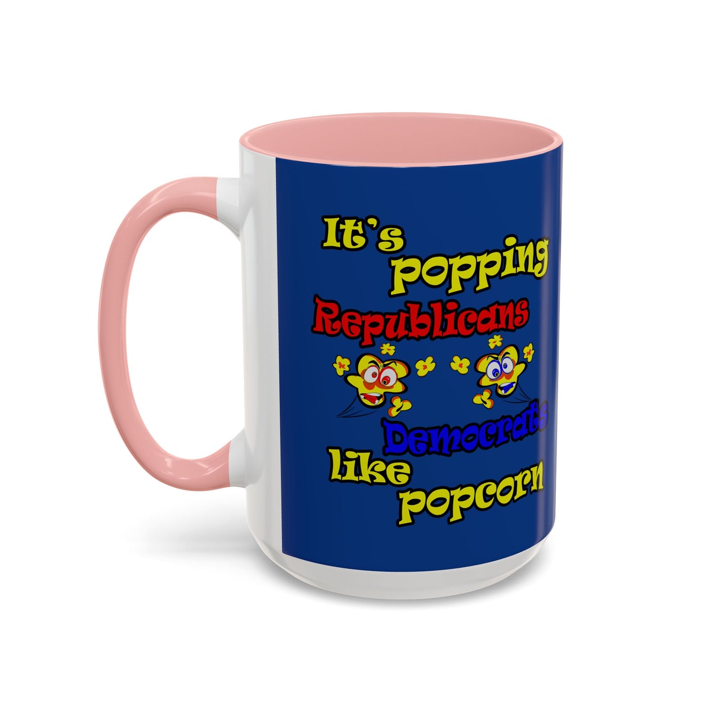 popping like popcorn - Accent Mug (dark blue)