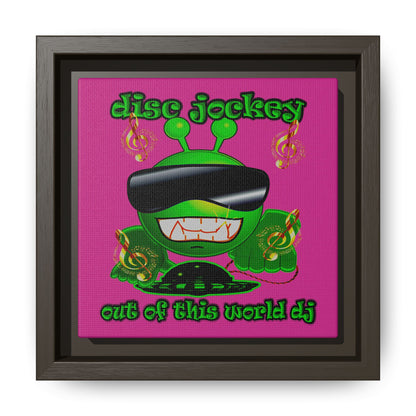disc jockey - framed canvas art (pink)