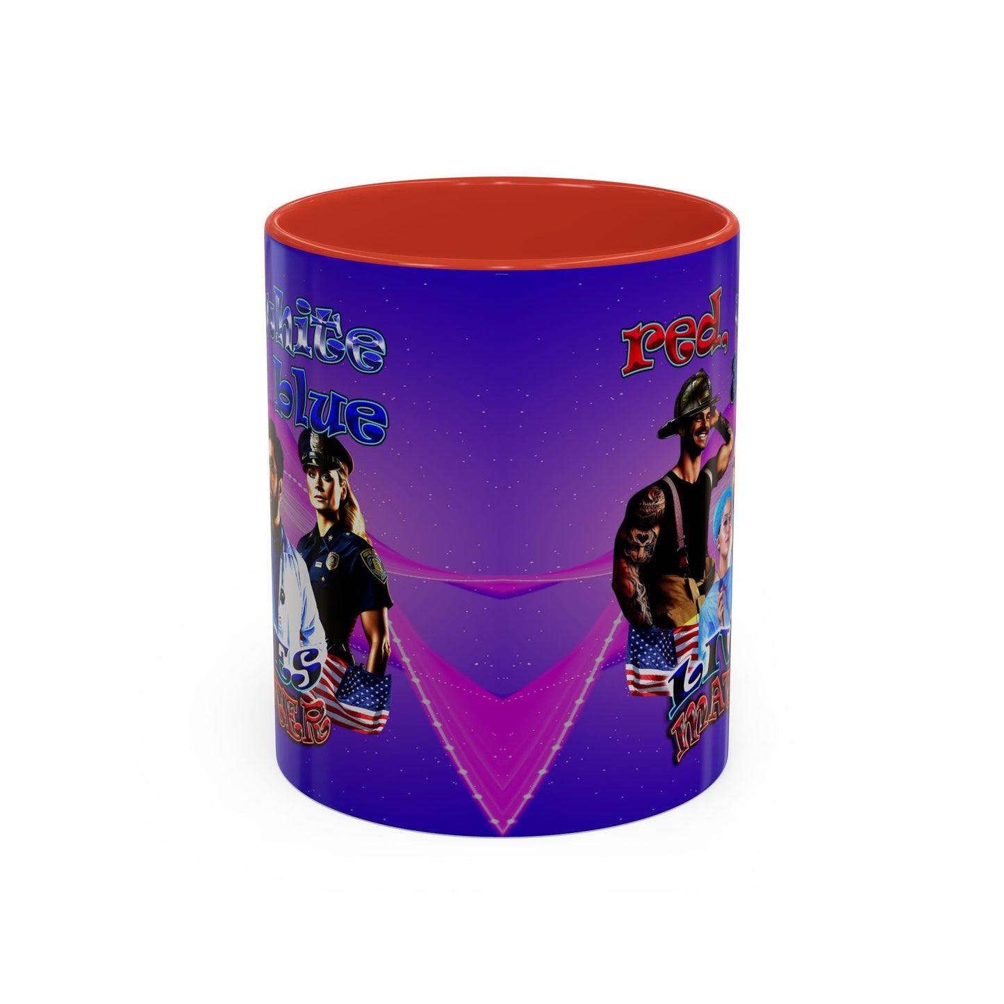 rw&b lives matter - Accent Mug (purple-pink wave)
