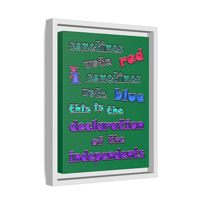 declaration of the independents - framed canvas art (dark green)