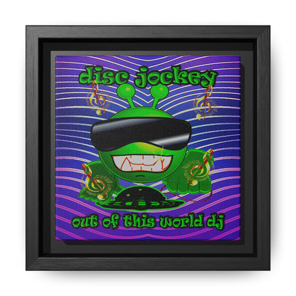 disc jockey - framed canvas art (purple wave)