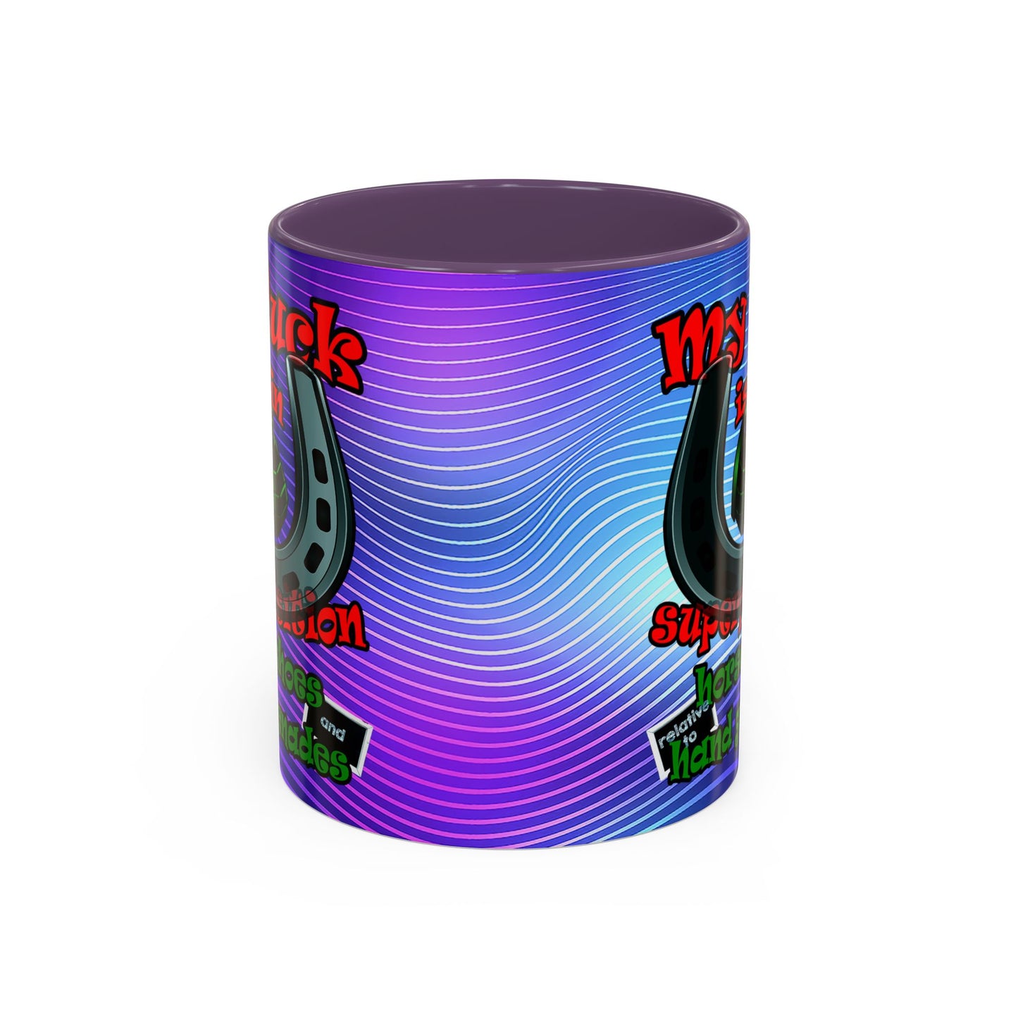 my luck - Accent Mug (purple wave)