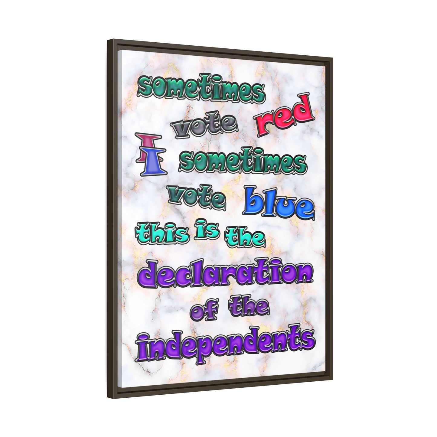 declaration of the independents - framed canvas art (white marble)