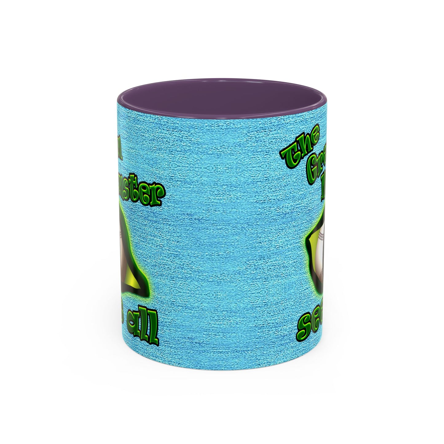 green monster - Accent Mug (faded blue)