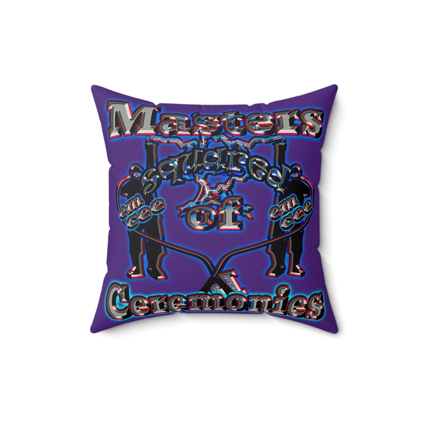 em cee squared - Faux Suede Square Pillow - (purple)