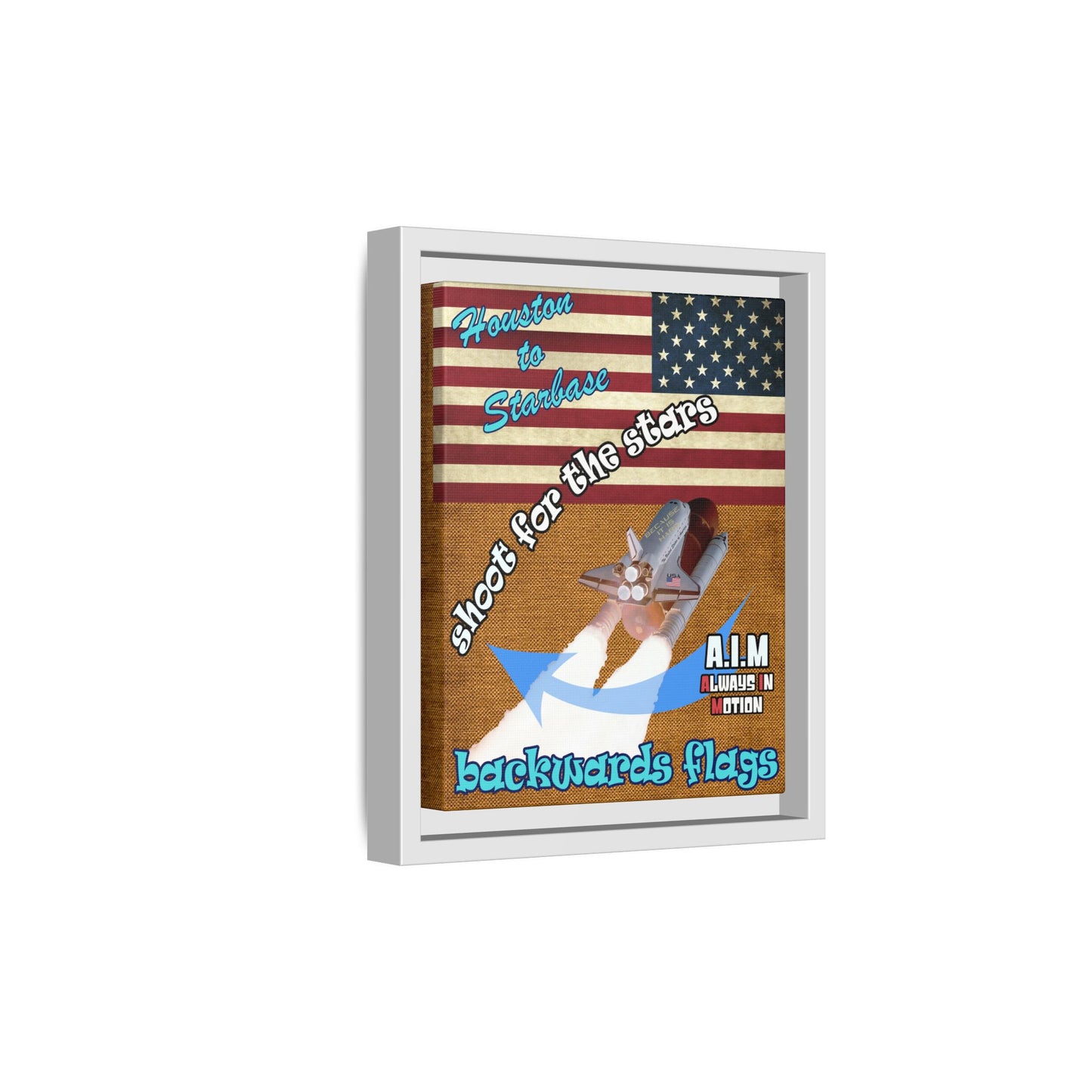 shoot for the stars - framed canvas art (brown papyrus)