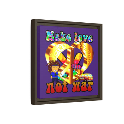 love peace - framed canvas art (purple)