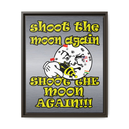 shoot the moon again - framed canvas art (brushed nickel)