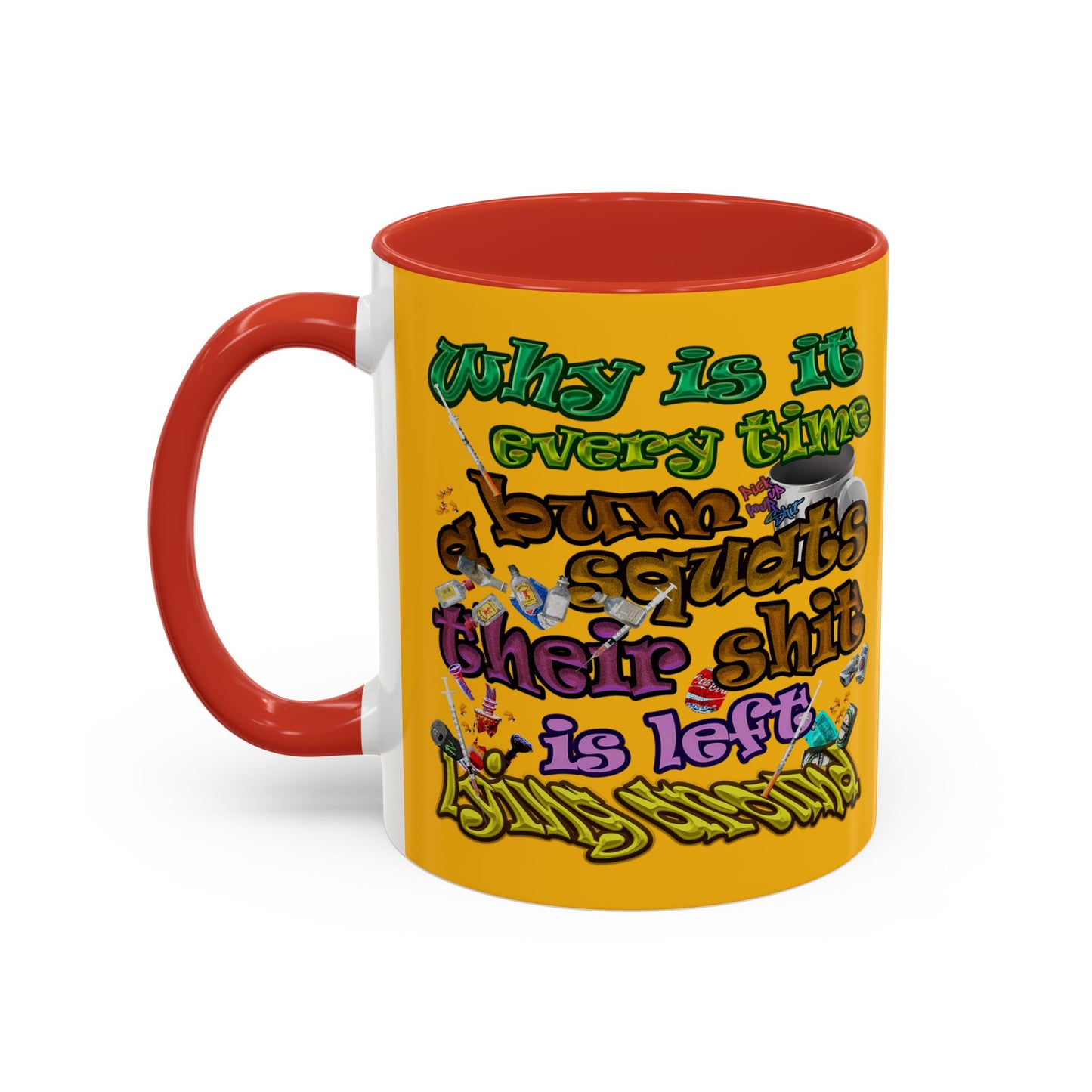 the bum's shit - Accent Mug (yellow)