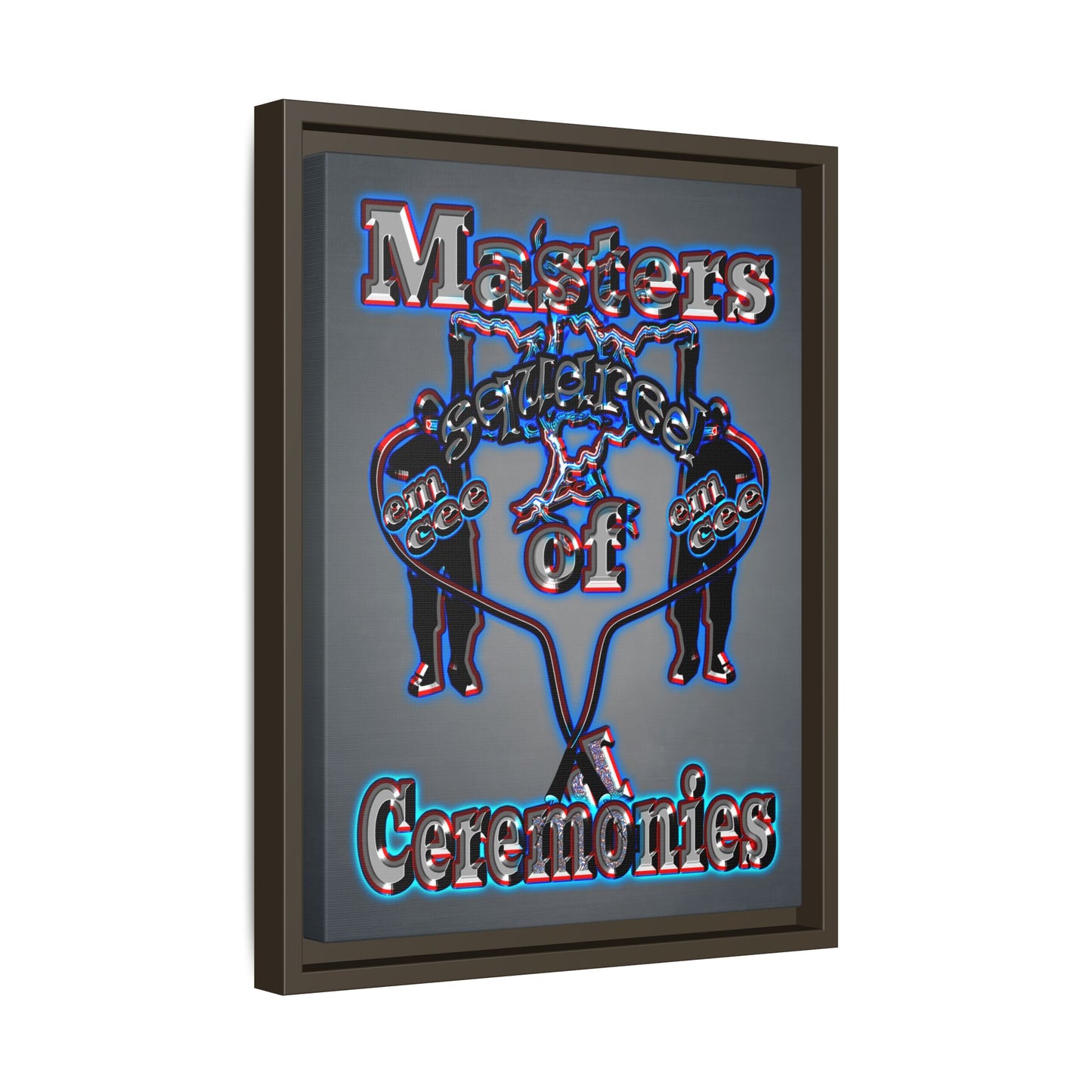 em cee squared - framed canvas art (grey-light grey)
