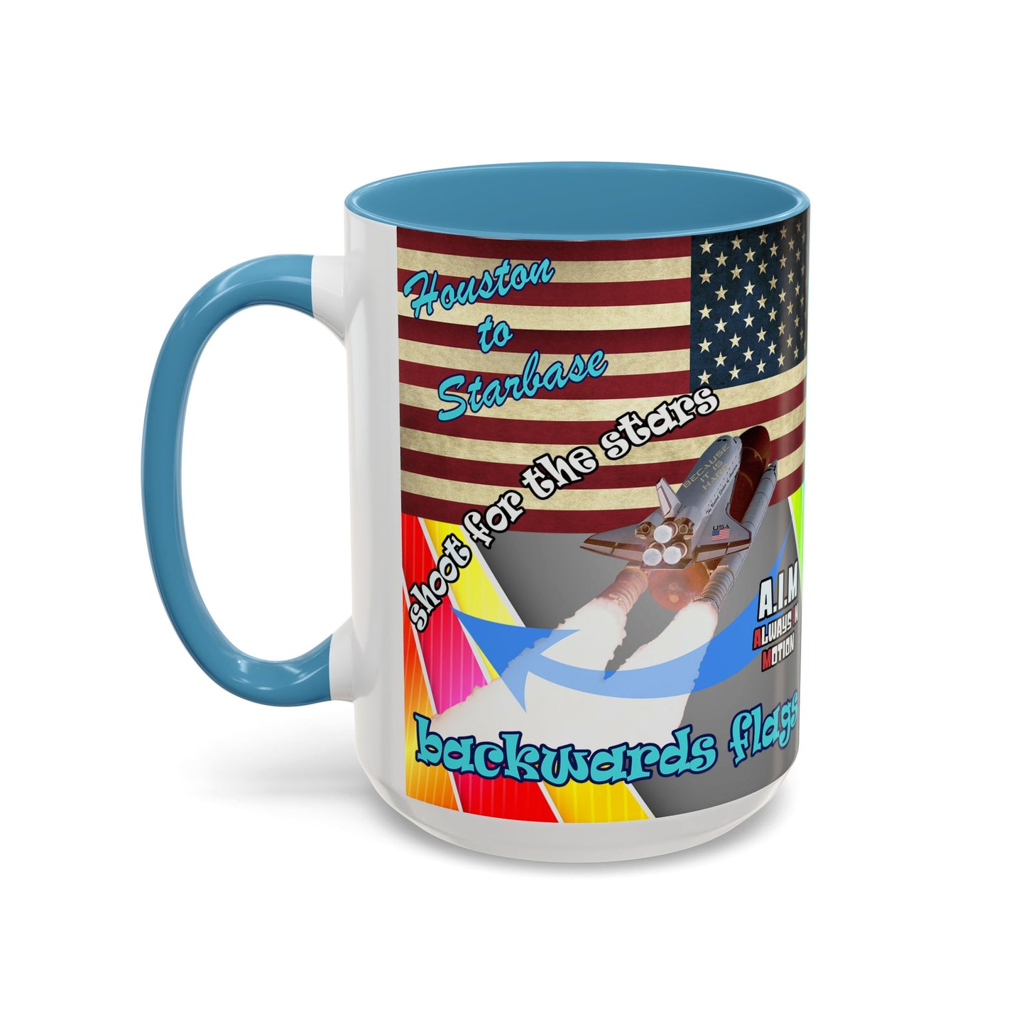 shoot for the stars - Accent Mug (rainbow split)