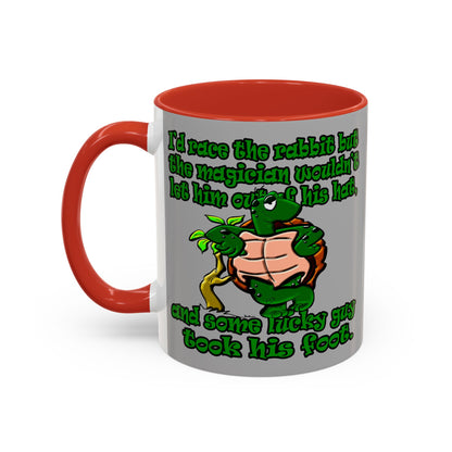 turtle race - Accent Mug (light grey)