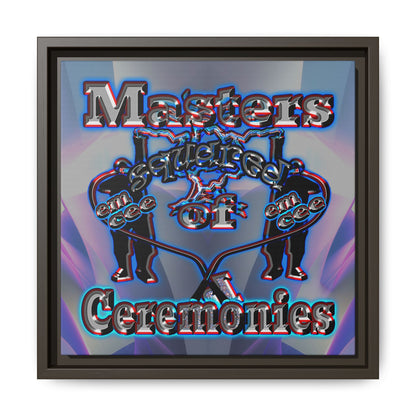 em cee squared - framed canvas art (grey-pink wave)