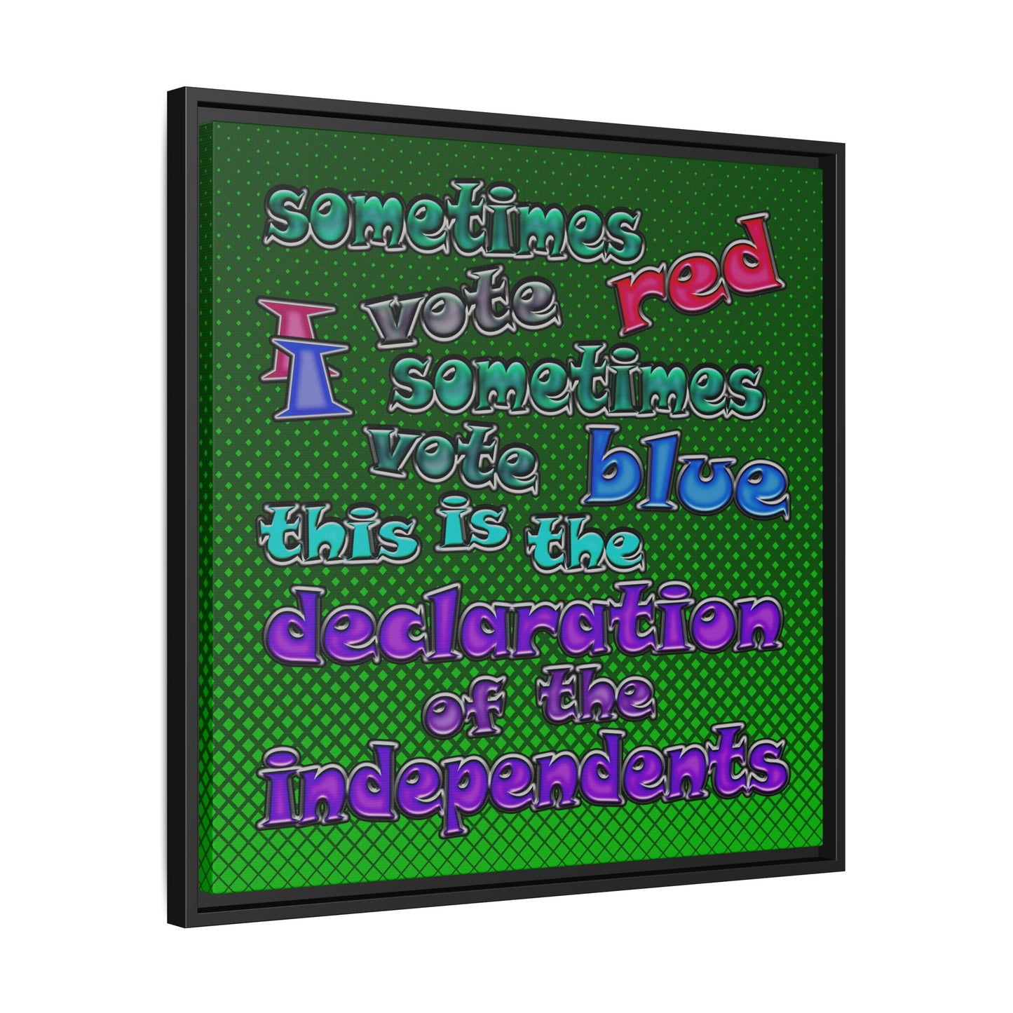 declaration of the independents - framed canvas art (logo green)