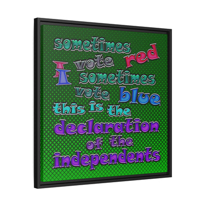 declaration of the independents - framed canvas art (logo green)