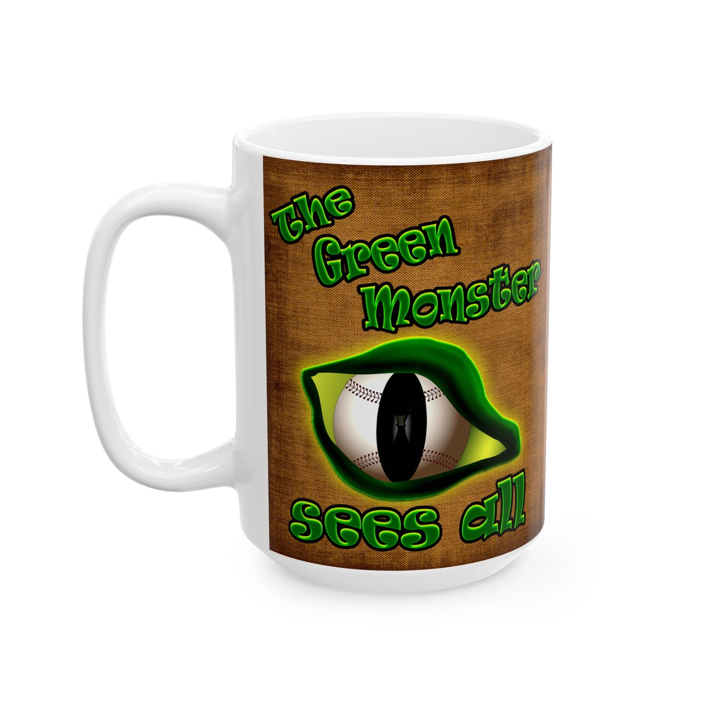 green monster - White Mug (brown papyrus)