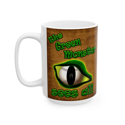 green monster - White Mug (brown papyrus)