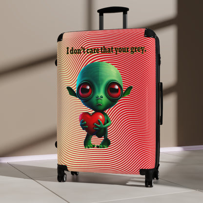 I don't care that your grey - Suitcase (yellow-orange wave)