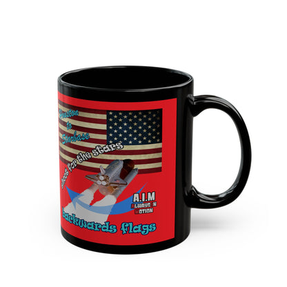 shoot for the stars - Black Mug (red)