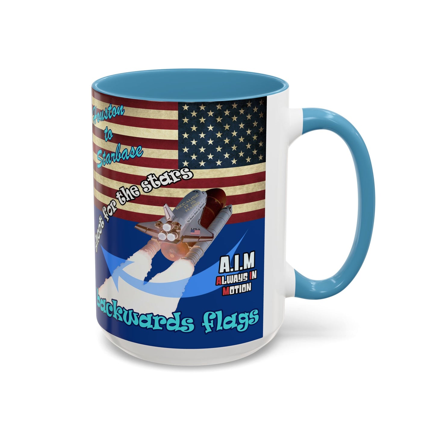 shoot for the stars - Accent Mug (dark blue)