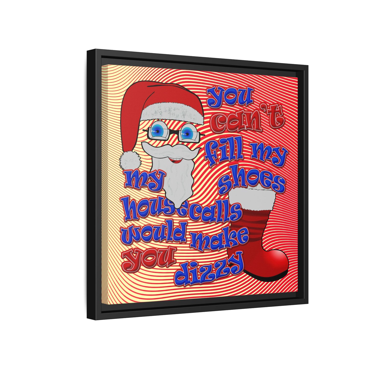 santa's shoes - framed canvas art (yellow-orange wave)