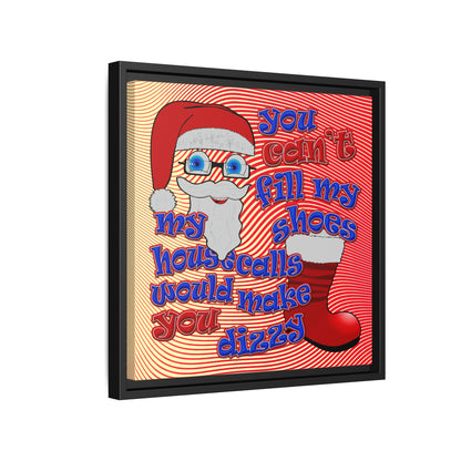 santa's shoes - framed canvas art (yellow-orange wave)