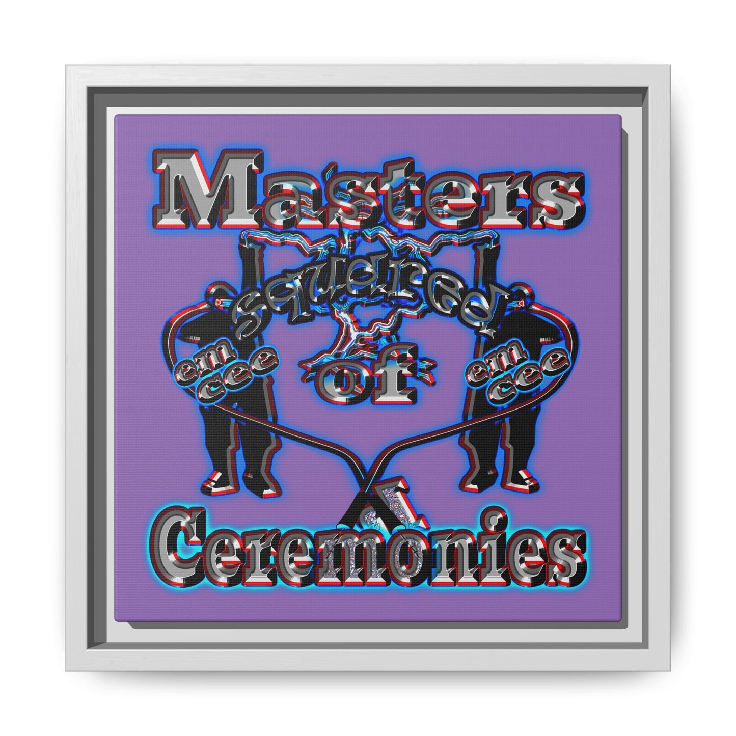 em cee squared - framed canvas art (light purple)