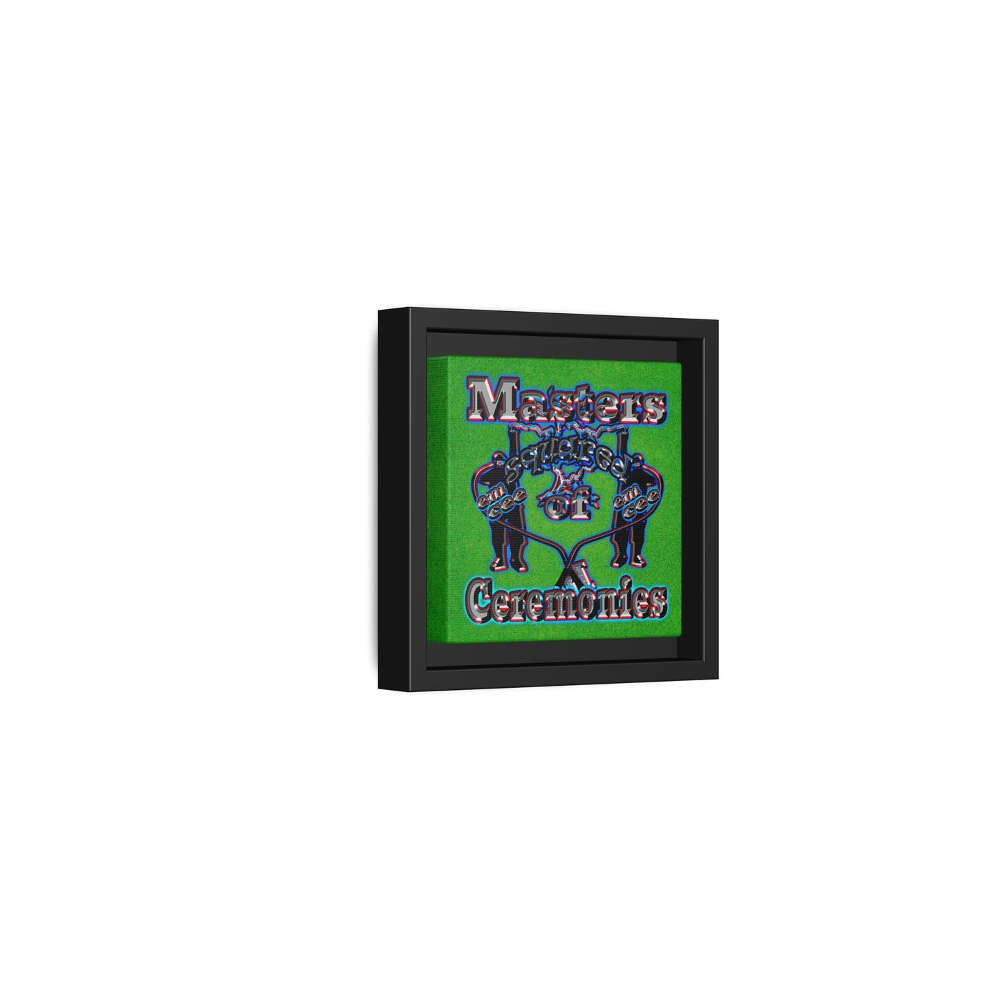 em cee squared - framed canvas art (green turf)