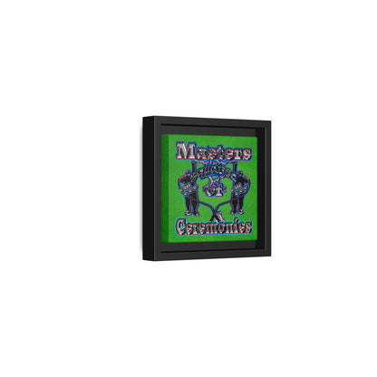 em cee squared - framed canvas art (green turf)