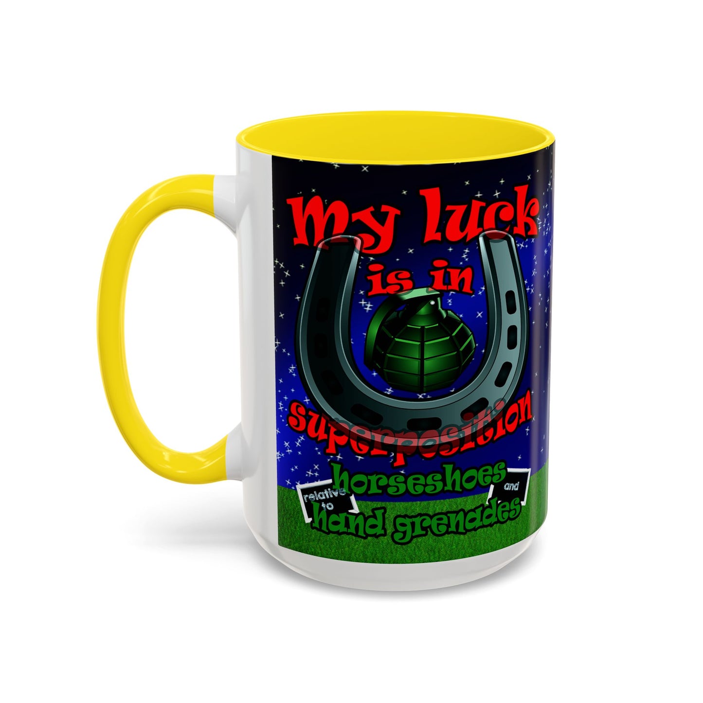 my luck - Accent Mug ('snoops' background)
