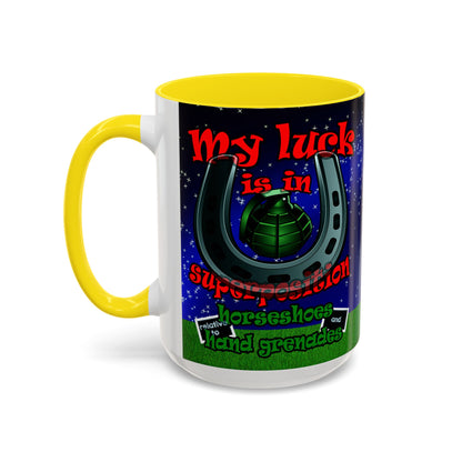 my luck - Accent Mug ('snoops' background)