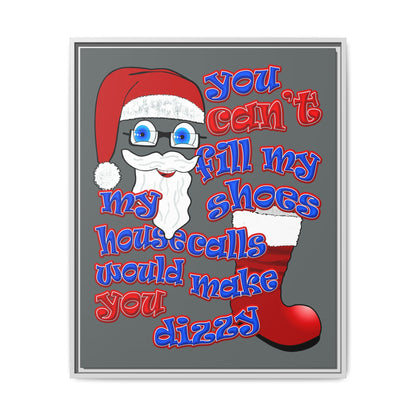 santa's shoes - framed canvas art (dark grey)