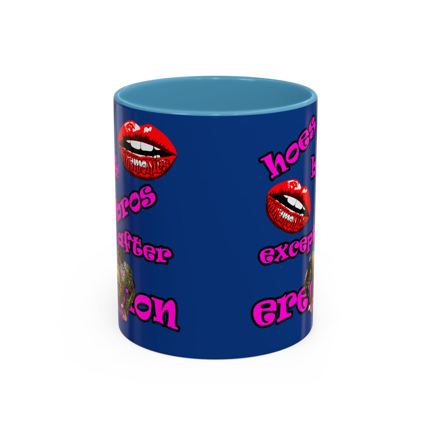 hoes b4 bros - Accent Mug (dark blue)