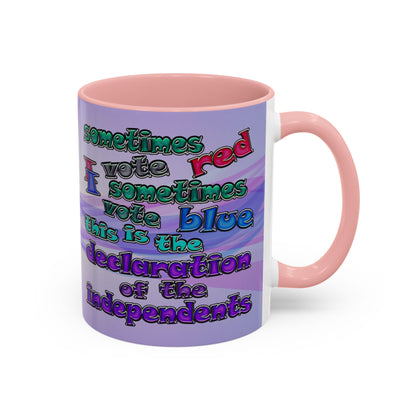 declaration of the independents - Accent Mug (light blue-pink wave)