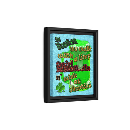 celtics logo - framed canvas art (faded blue)