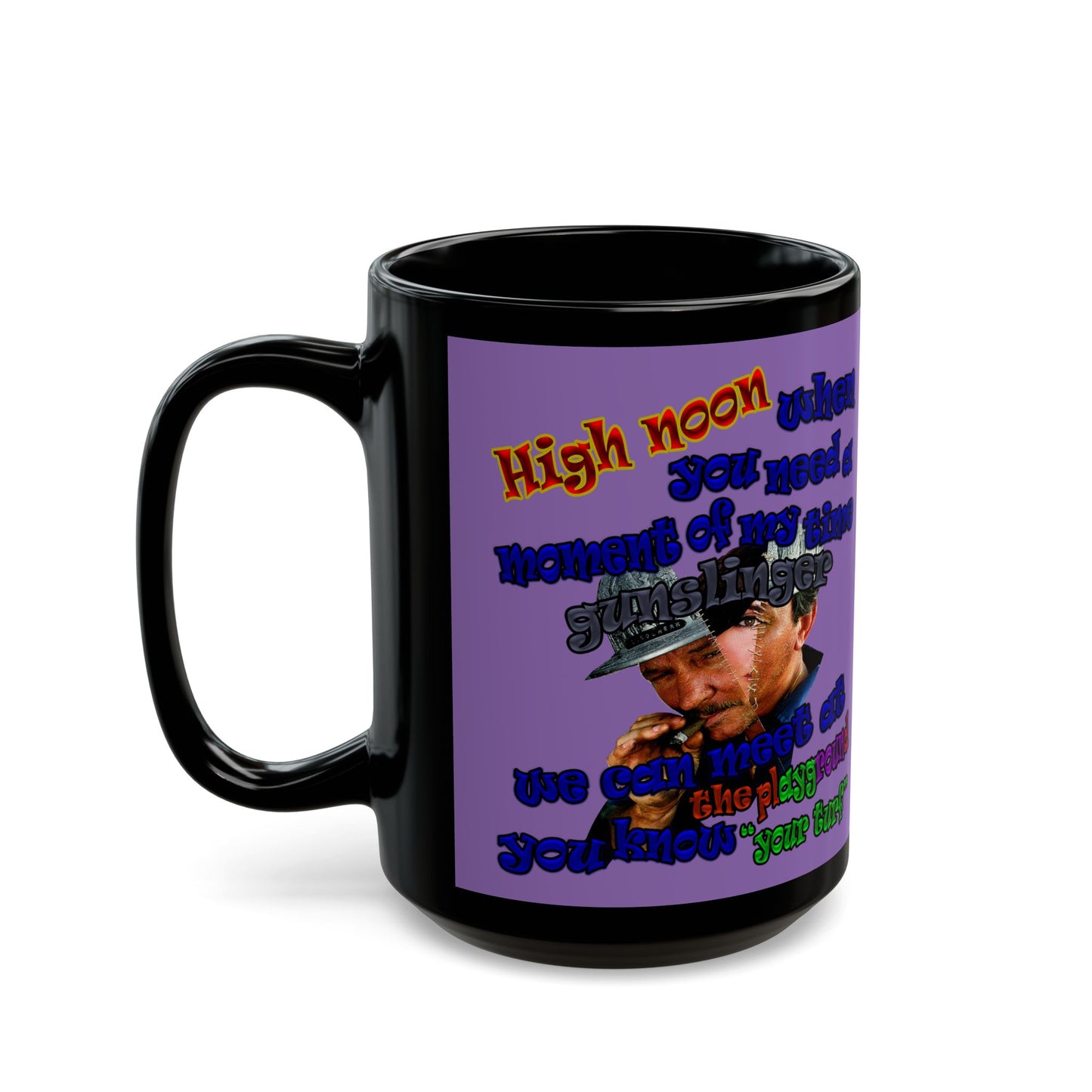 high noon - Black Mug (light purple)