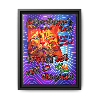 schrodinger's cat - framed canvas art (purple wave)