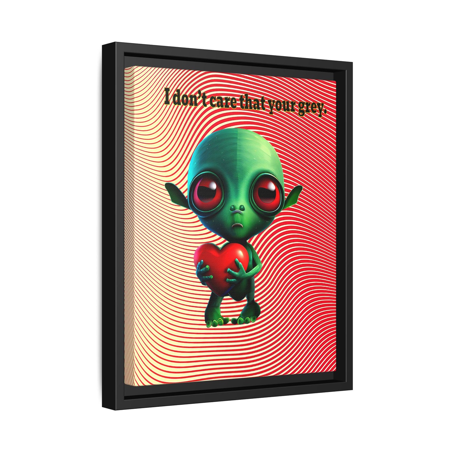 I don't care that your grey - framed canvas art (yellow-orange wave)