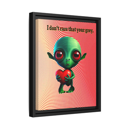 I don't care that your grey - framed canvas art (yellow-orange wave)