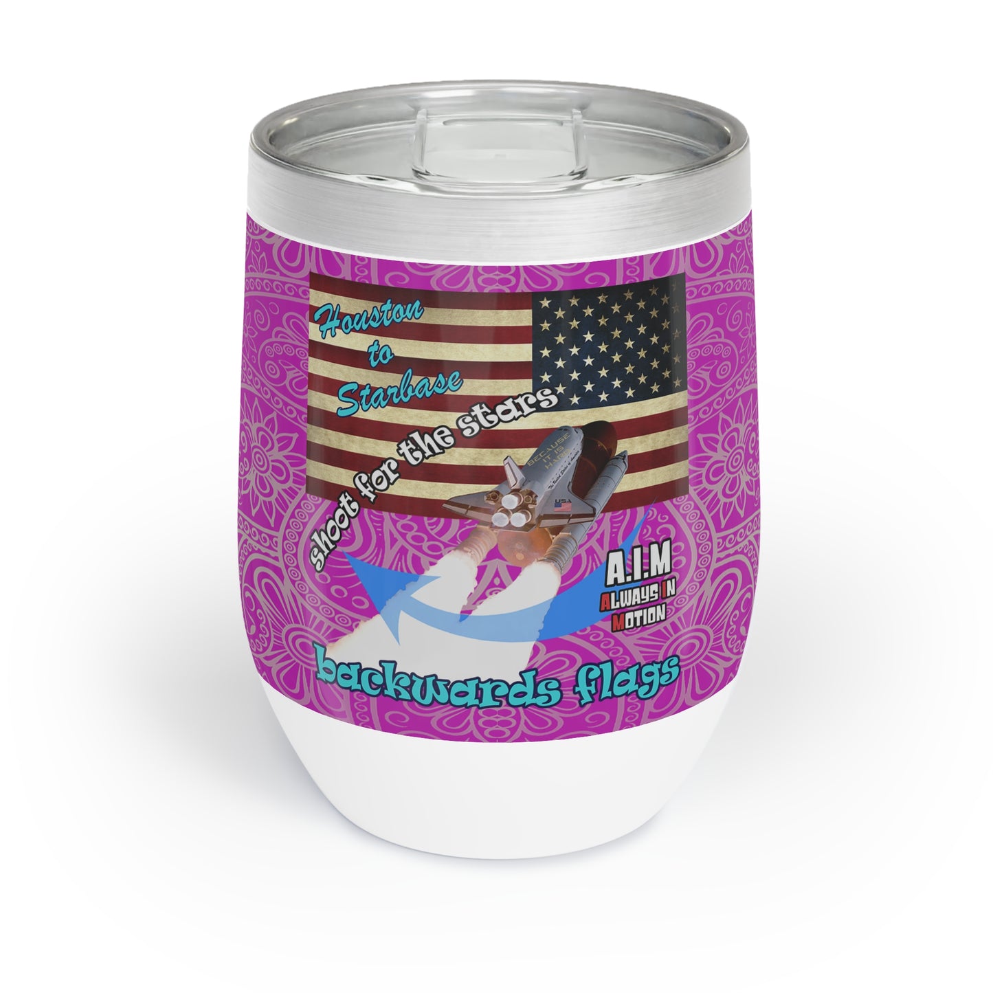 shoot for the stars - Chill Wine Tumbler (pink swirl)