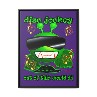 disc jockey - framed canvas art (purple)