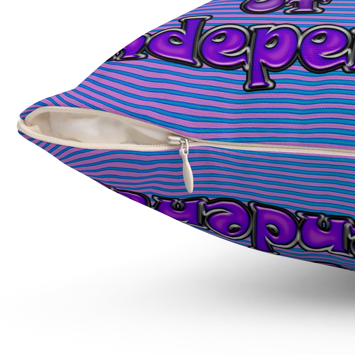 declaration of the independents - Spun Polyester Square Pillow - (light blue-purple wave)