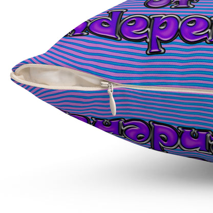 declaration of the independents - Spun Polyester Square Pillow - (light blue-purple wave)
