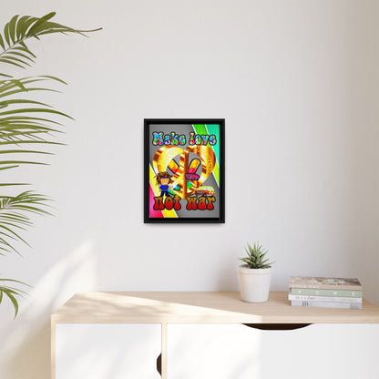 love peace - framed canvas art (rainbow split)