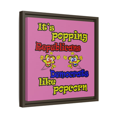 popping like popcorn - framed canvas art (light pink)