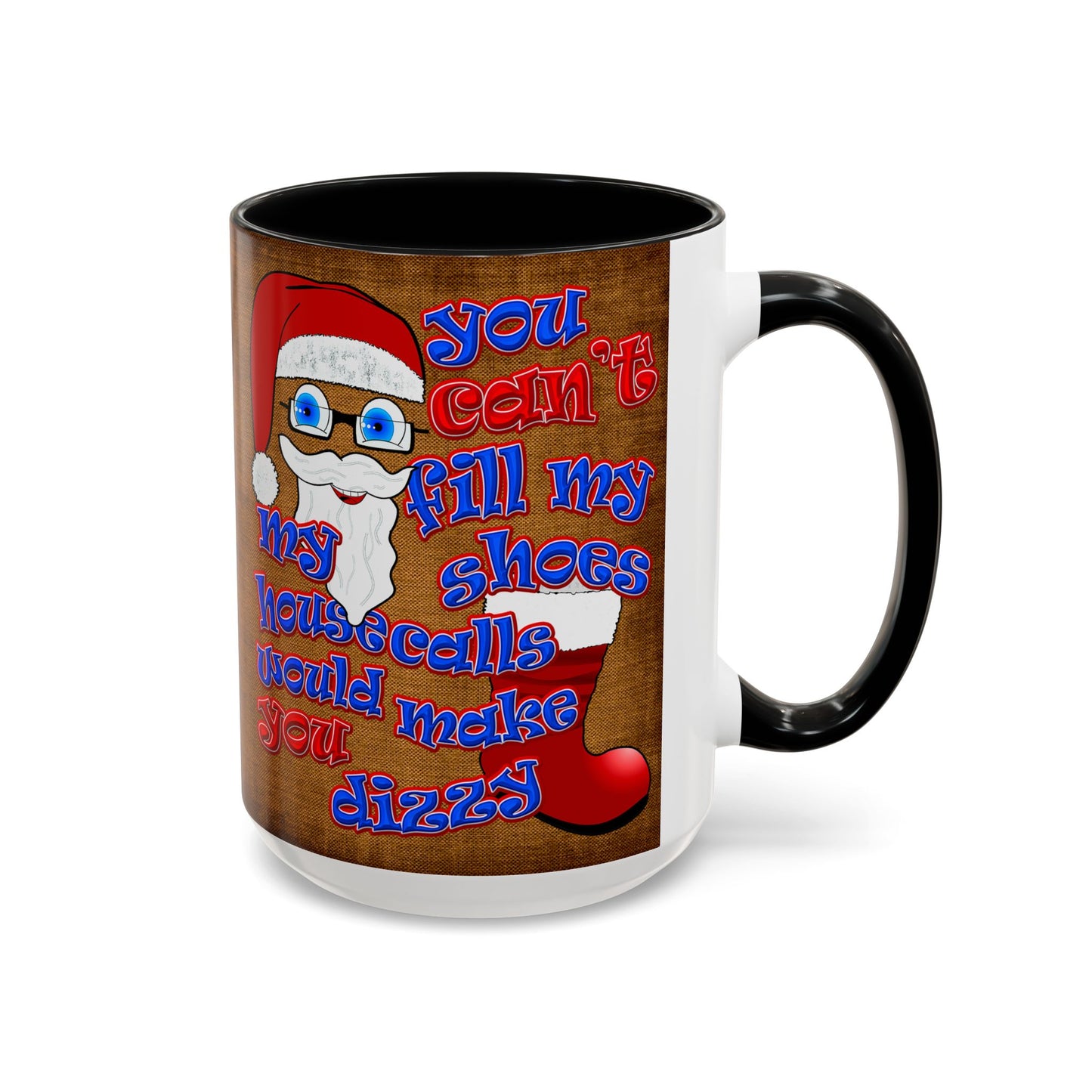 santa's shoes - Accent Mug (brown papyrus)