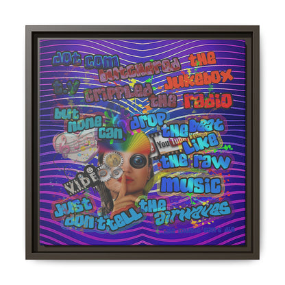 drop the beat - framed canvas art (purple wave)