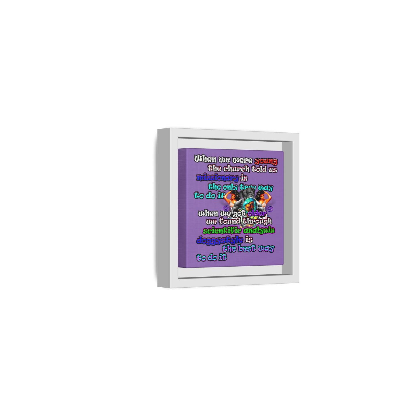 doggystyle - framed canvas art (light purple)