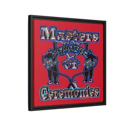 em cee squared - framed canvas art (dark red)