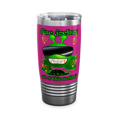 disc jockey - Ringneck Tumbler, 20oz (pink)